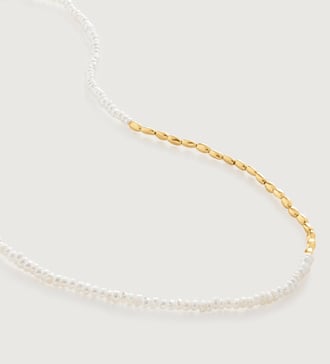 Mini Nugget Pearl Beaded Necklace Adjustable 41-46cm/16-18"