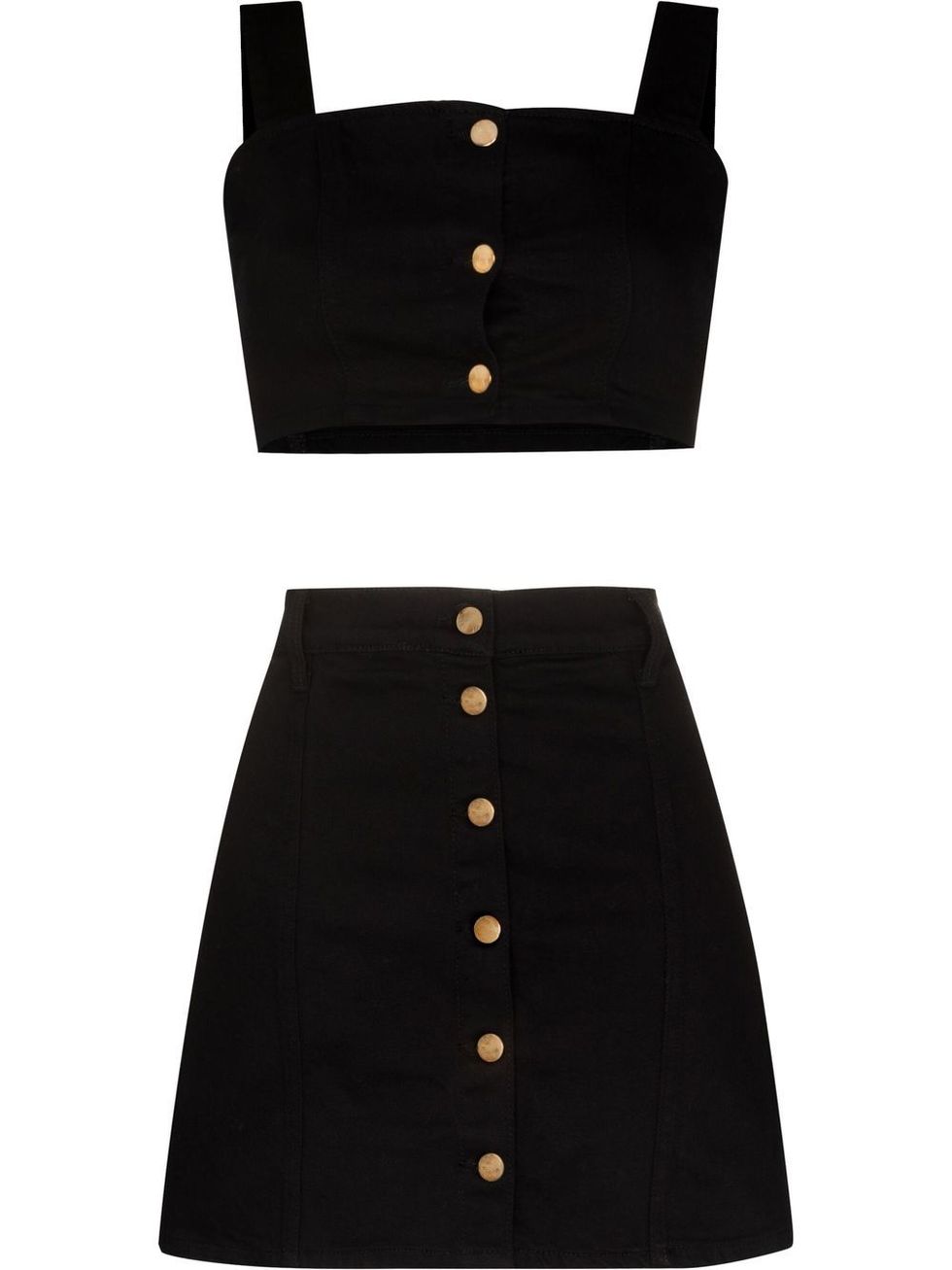 Jennie風格單品推薦：Reformation兩件式丹寧短裙套裝