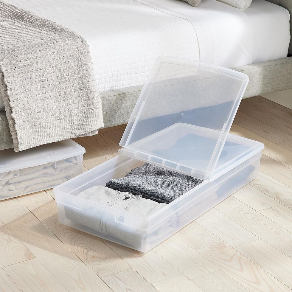 1 Pcs Extra Large Clear Plastic Storage Box With Lid Wheels