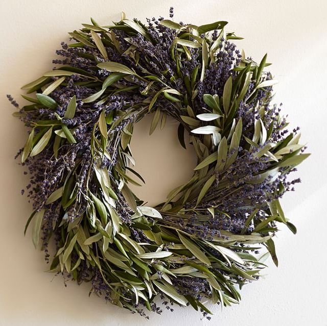Fresh Olive Leaf and Dried Lavender Wreath