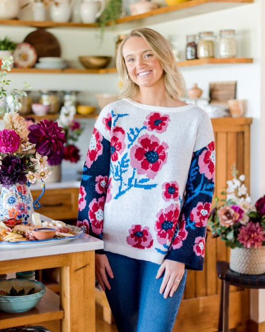 Garden Floral Pullover Sweater