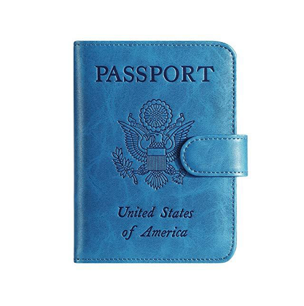 for Men & Women Holder Light Blue Vintage Shvigel Leather Passport Cover Passport Case 