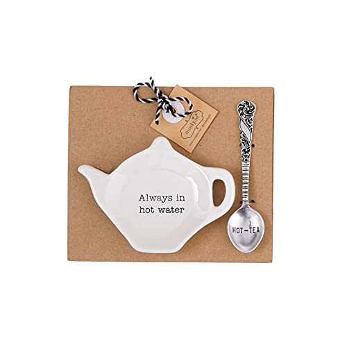 Hand Stamped Mug With Tea Bag Holder