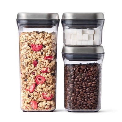 Steel 3PC Airtight Food Storage POP Container Set