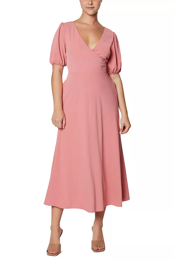 Women's Puff-Sleeve Midi Dress
