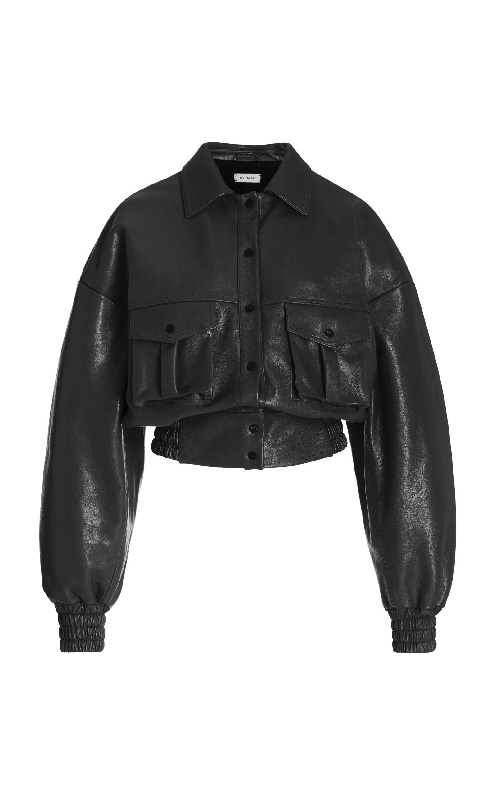 Cropped leather outlet jacket cheap