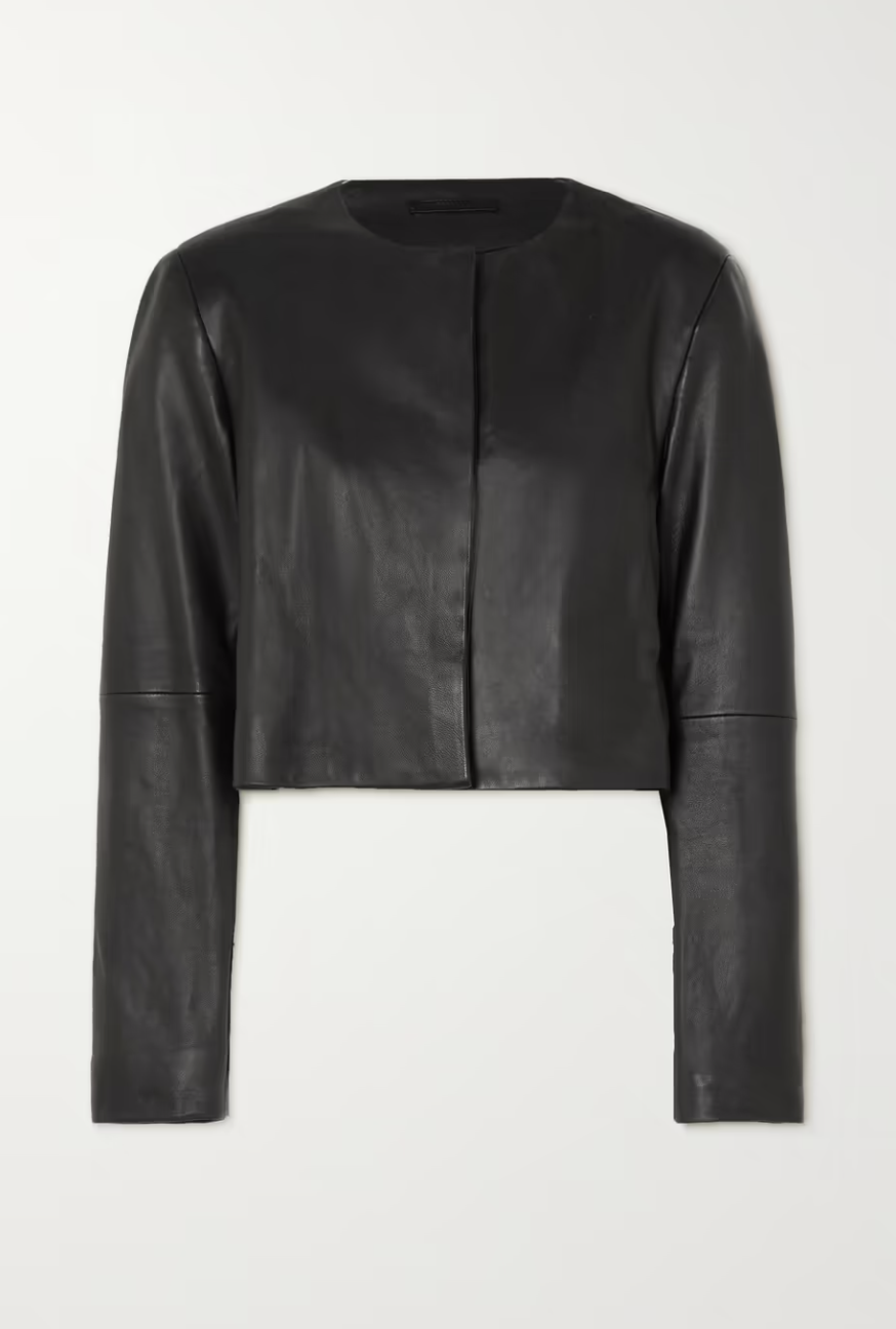 Bor cropped leather jacket