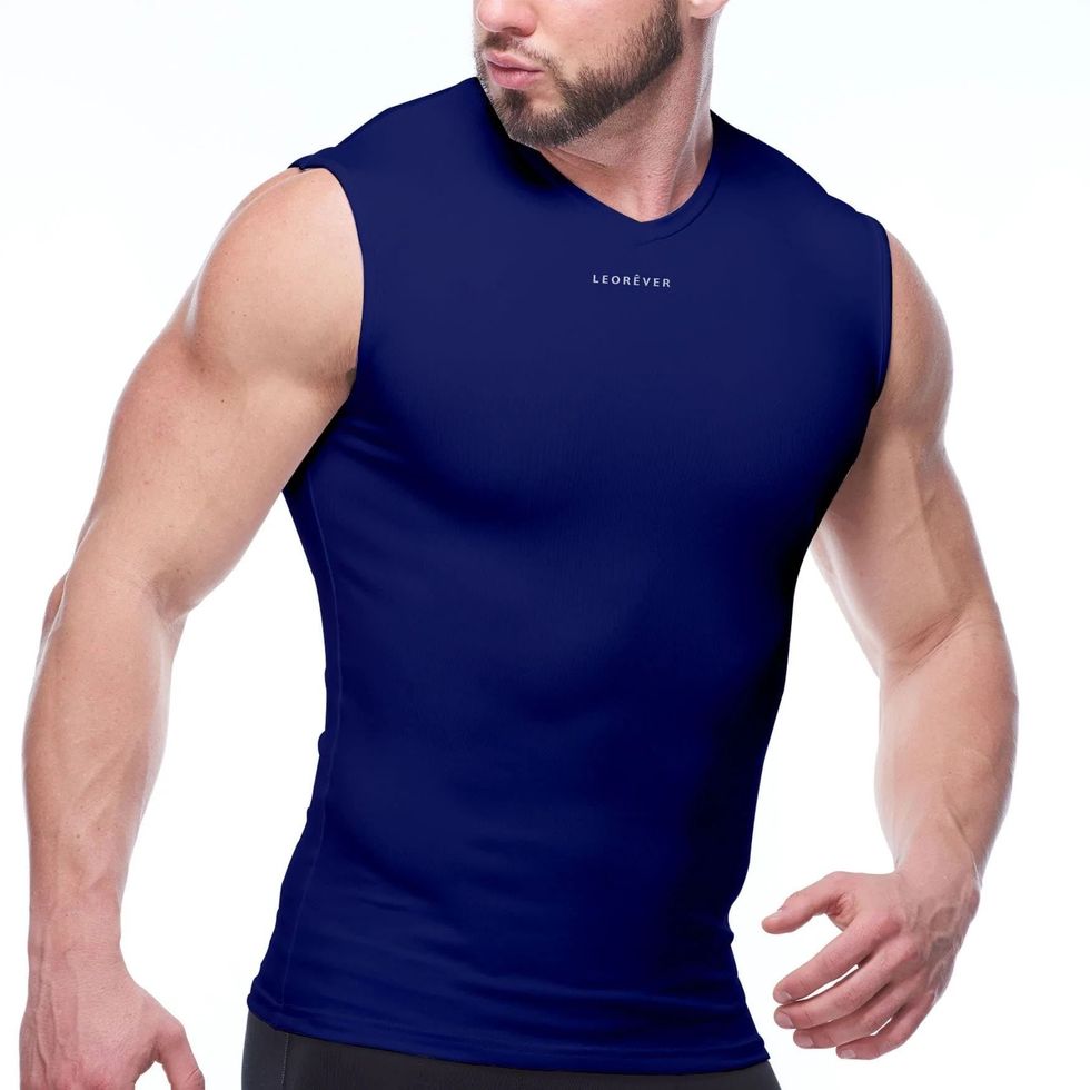 Men\'s Compression Shirt Tummy Slimming Body Shapers Waist Belly Fat  Compressions Vest- Small