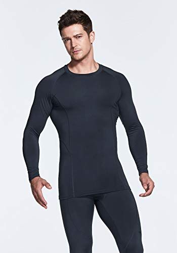 EXIO Mens Compression Baselayer Top Cool Dry Long & Short Sleeve Workout Shirt 