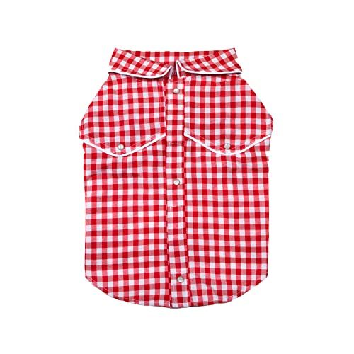 Red Gingham Western Collared Shirt 
