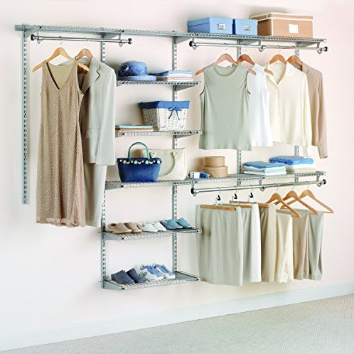 Rubbermaid Pantry 36 Closet Storage Organization System Kit, 4 Shelf  System for Pantry Storage, White 