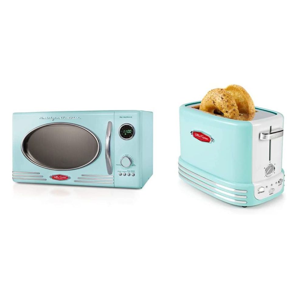 Retro Large Microwave + Toaster
