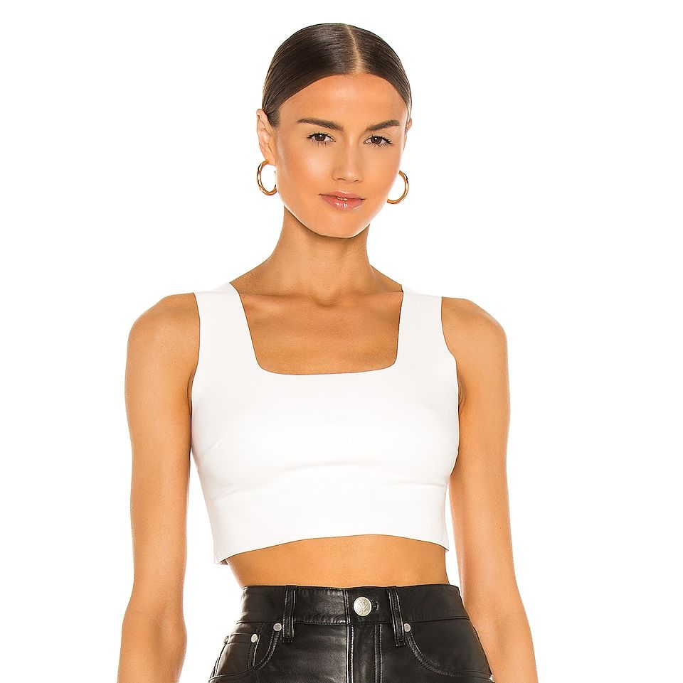 Square Neck Crop Top, Minimal Knit Top, Knit Bralette Top, Cropped