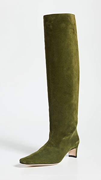 Knee high hotsell green suede boots