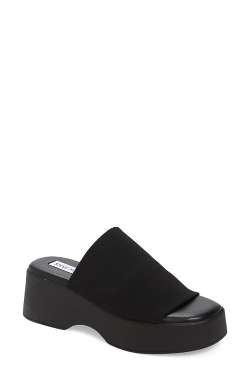 Rayne Flatform Slides - Black Smooth – Verali Shoes