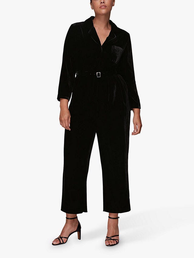 Avery Velvet Jumpsuit, Black