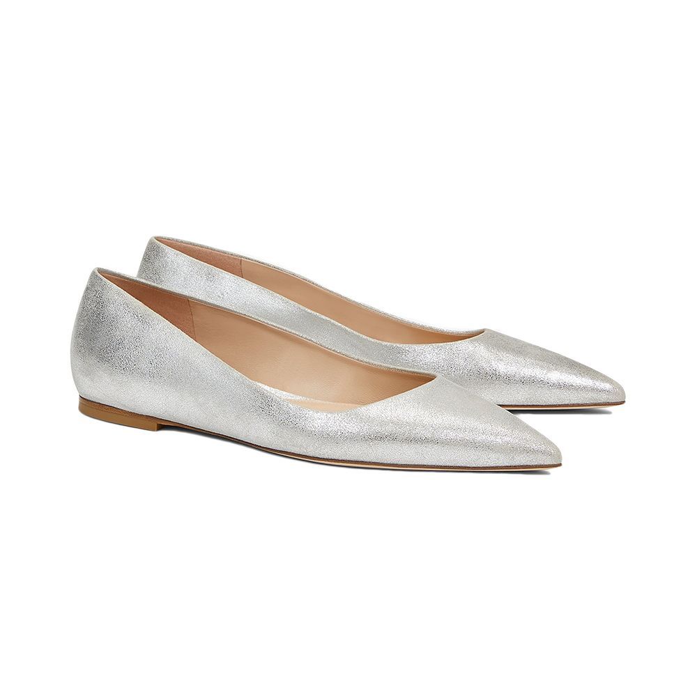 The Rowan Flat in Brushed Metallic