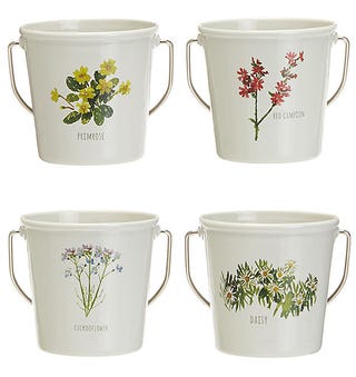 4 Floral Egg Cup Buckets