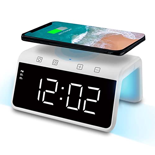 Reloj de mesa digital con cargador inalámbrico