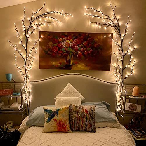 Fairy lights and birds wall decor  Fairy lights on wall, Fairy lights  bedroom wall, Wall decor lights