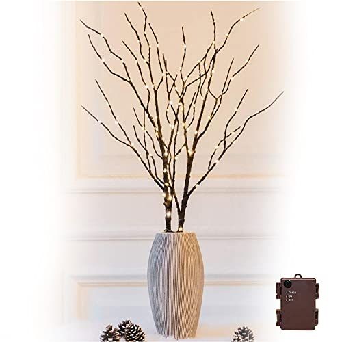 Twinkle Star 100 LED Lighted Brown Willow Branches 2 Pack