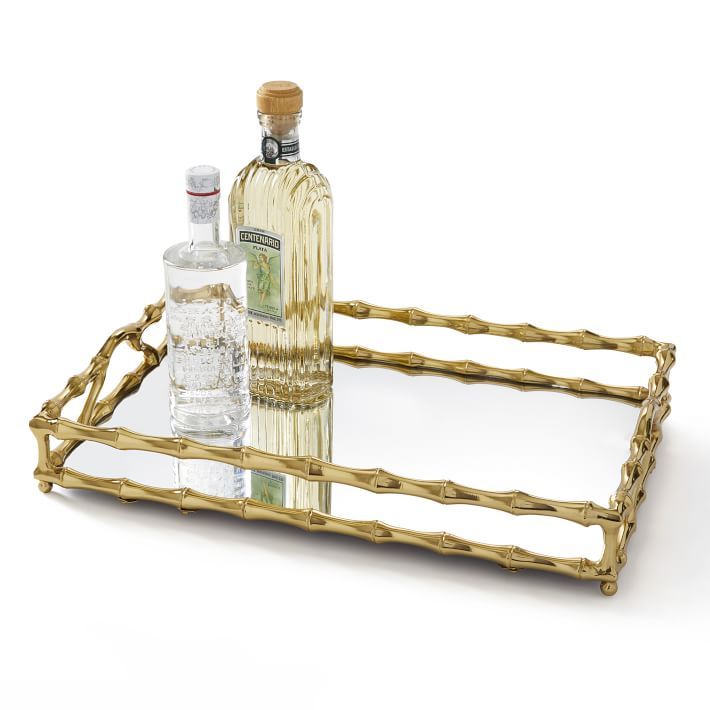 Mirrored on sale bar tray