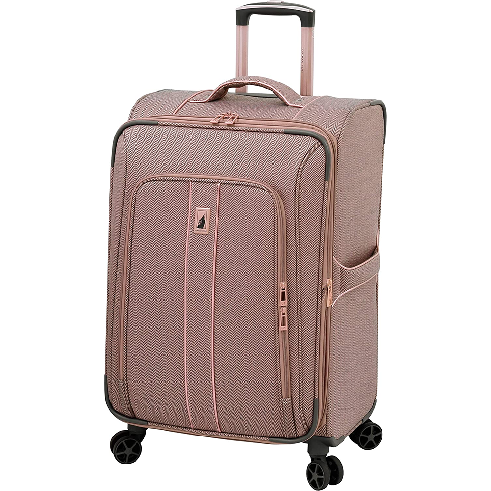 Newcastle Softside Expandable Spinner Luggage, 24-inch Checked Bag