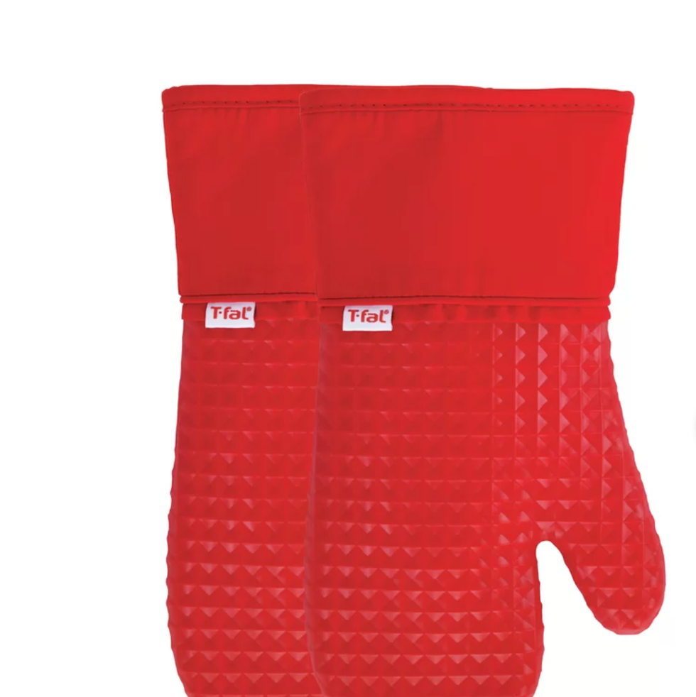 Cuisinart Oversized Silicone Oven Mitts RED & BLACK AMBIDEXTROUS 