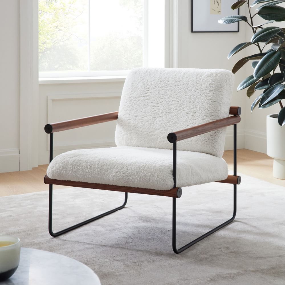 faux shearling accent chair