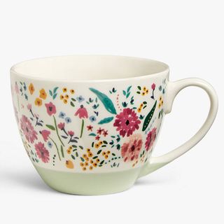 Floral Fine China Mug, Green/Multi
