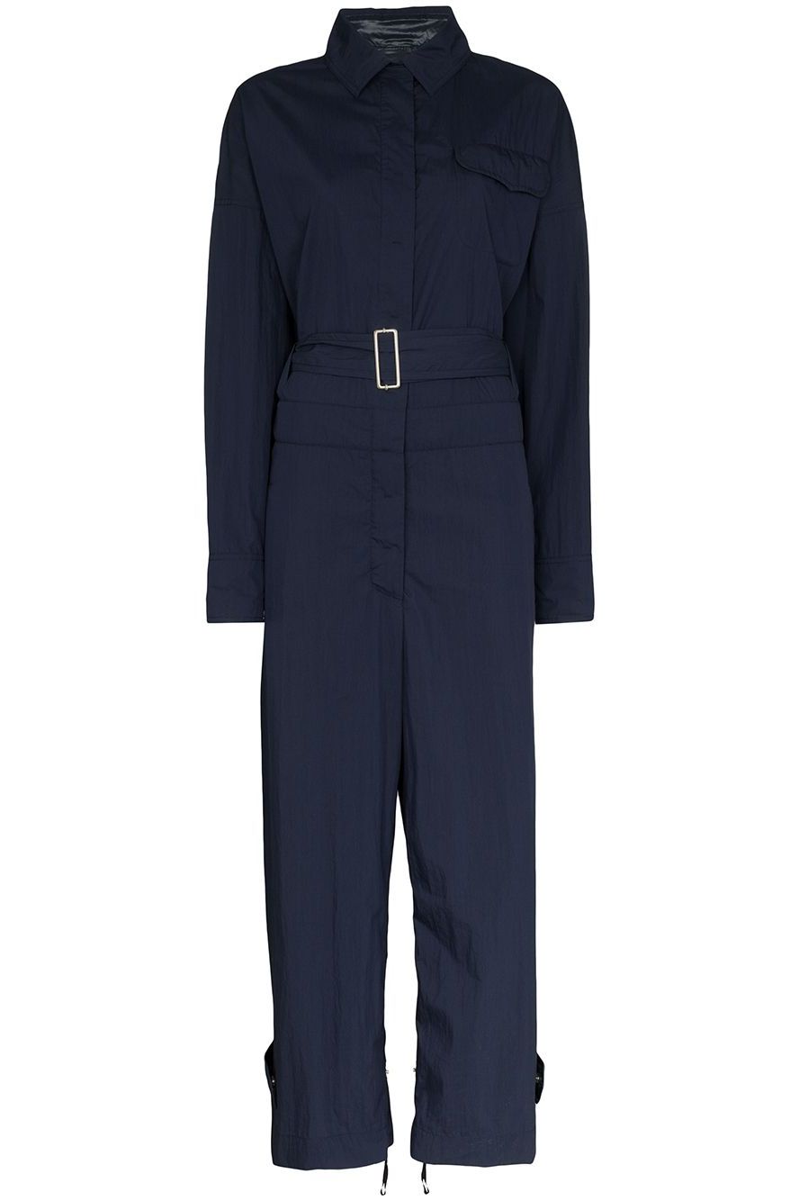 Belted Long-Sleeve Jumpsuit