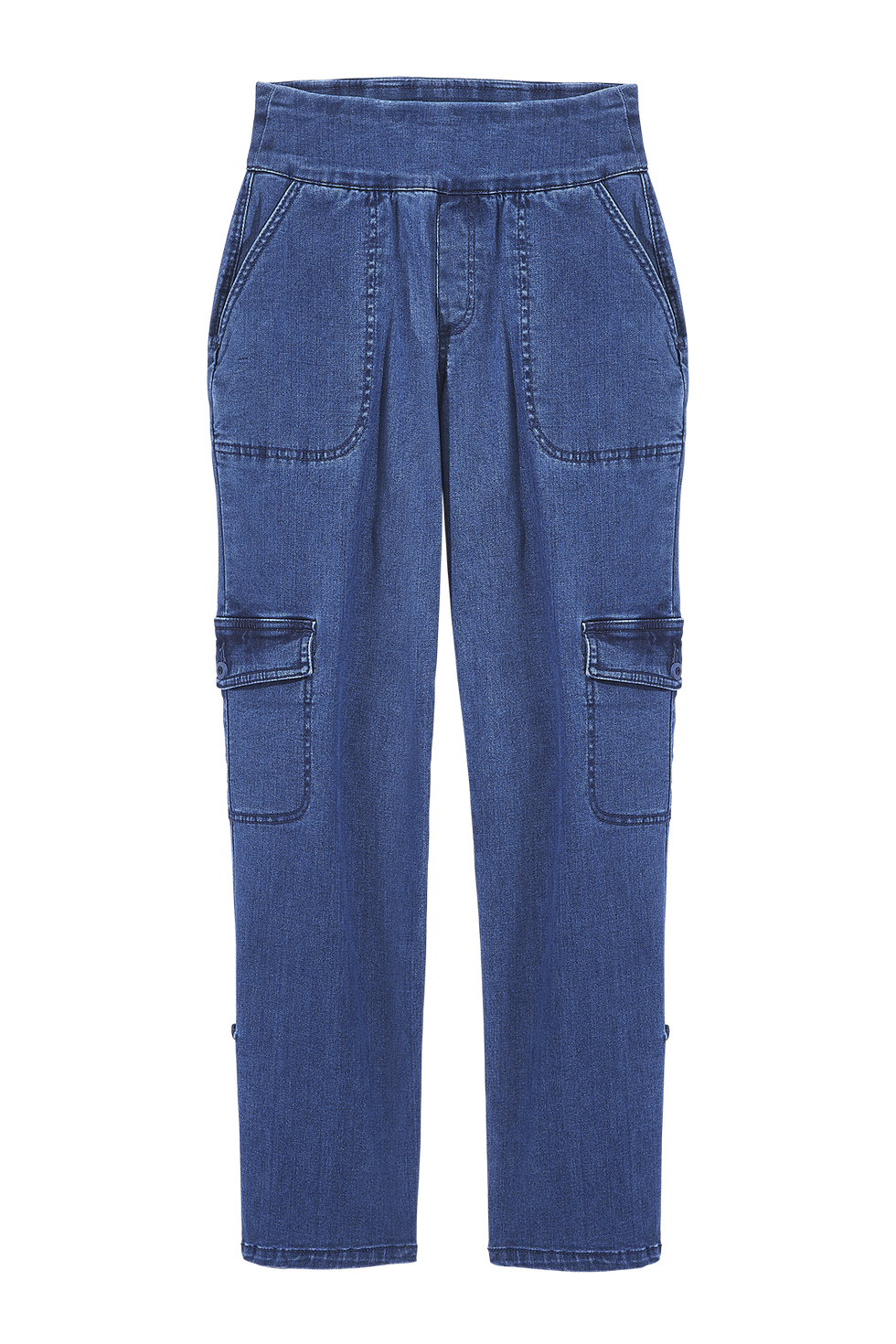 DenimEase Flat-Waist Utility Jeans