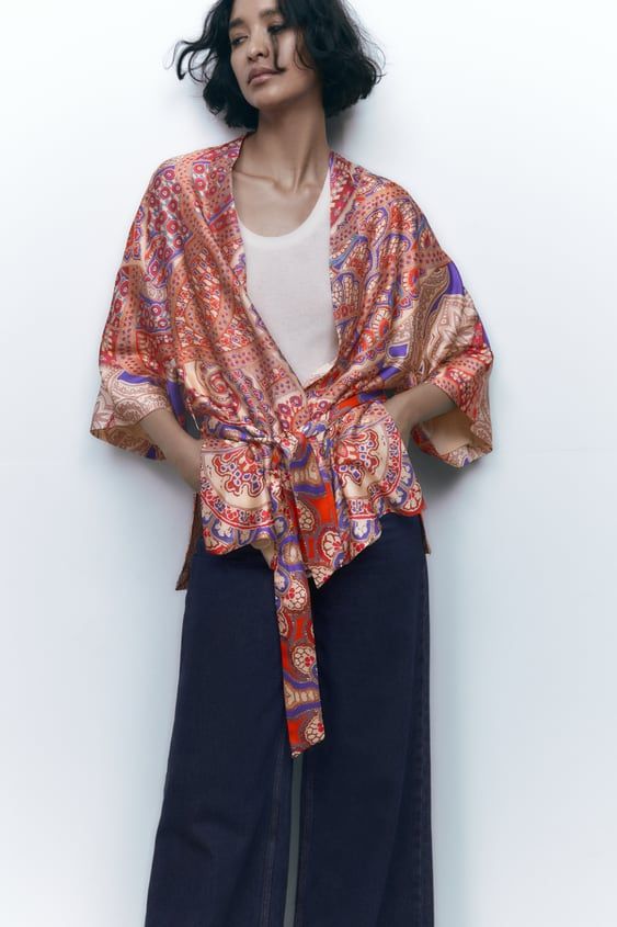 Belted Printed Kimono 