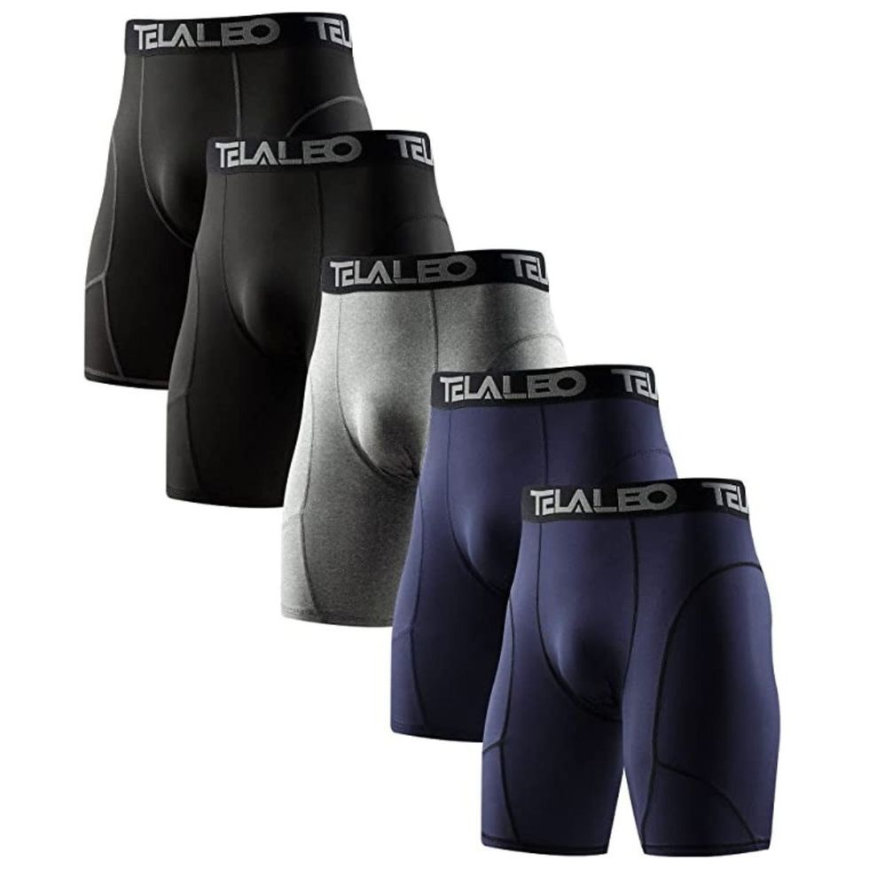  AND1 Mens Underwear 5 Pack Long Leg Performance Compression  Boxer Briefs