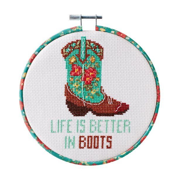 Life is Better In Boots Cross Stitch Kit