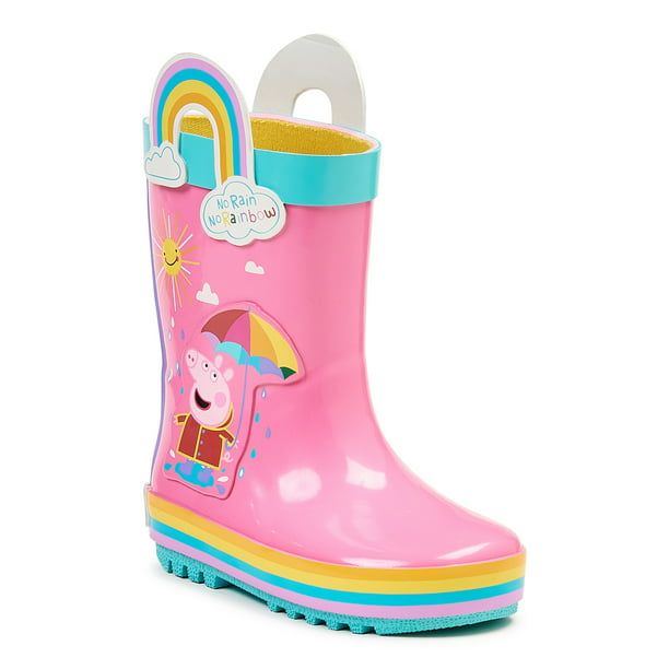 SOLARRAIN Girls' Neoprene Rubber Waterproof Rain Boots for Kids Non Slip Mud Boots Winter Warm Outdoor Durable Snow Boots 