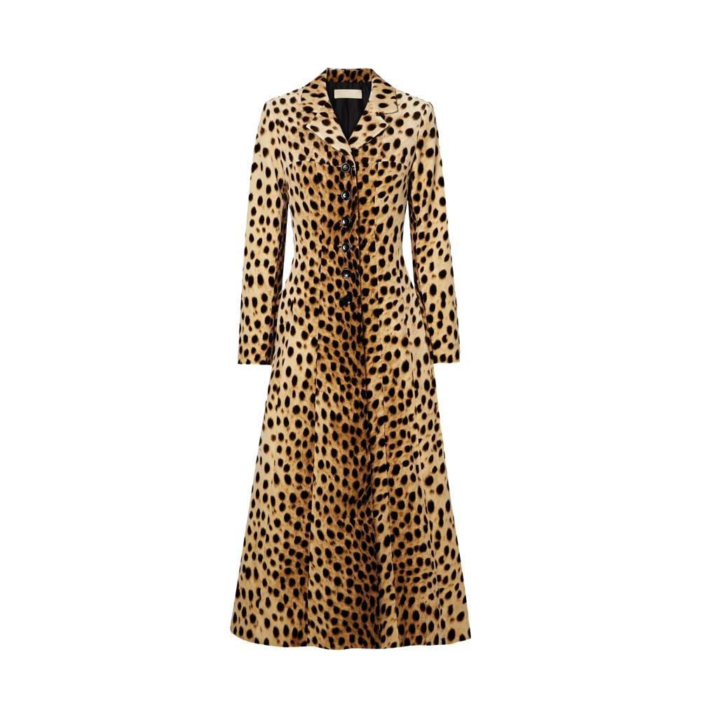 Leopard-Print Cotton Coat