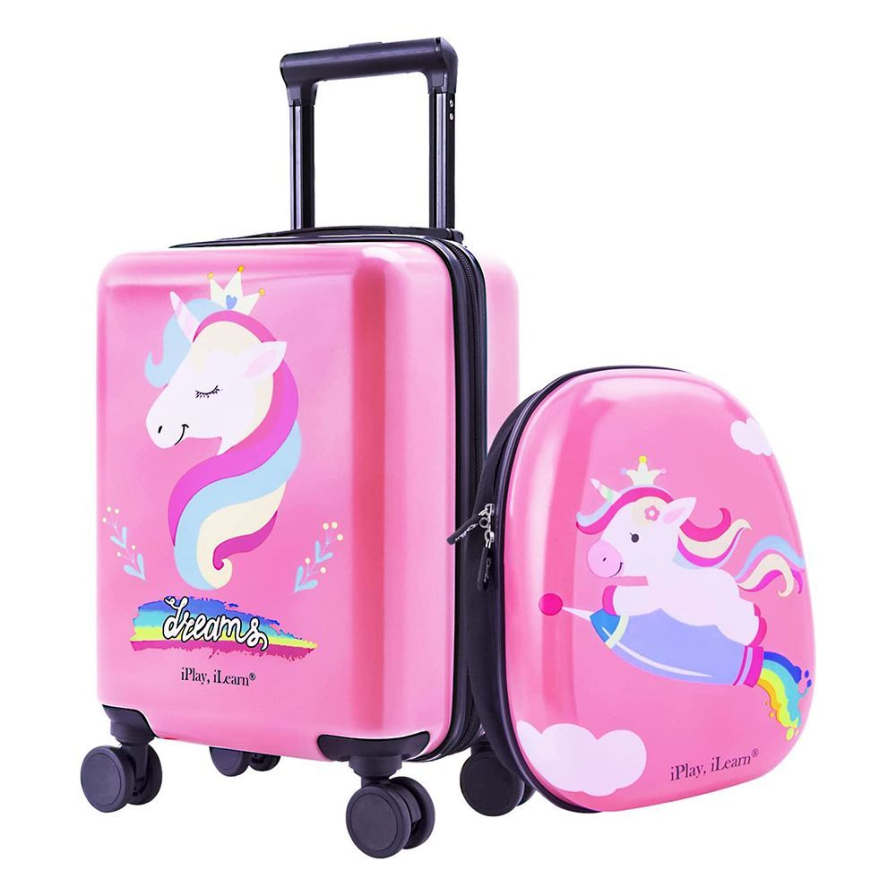 12 & 16 Kids Carry On Luggage Set Rolling Trolley Suitcase for Boys and Girls Travel Suitcases Goplus 2Pc Kid Luggage Kids Carry On Spinner Luggage Set 