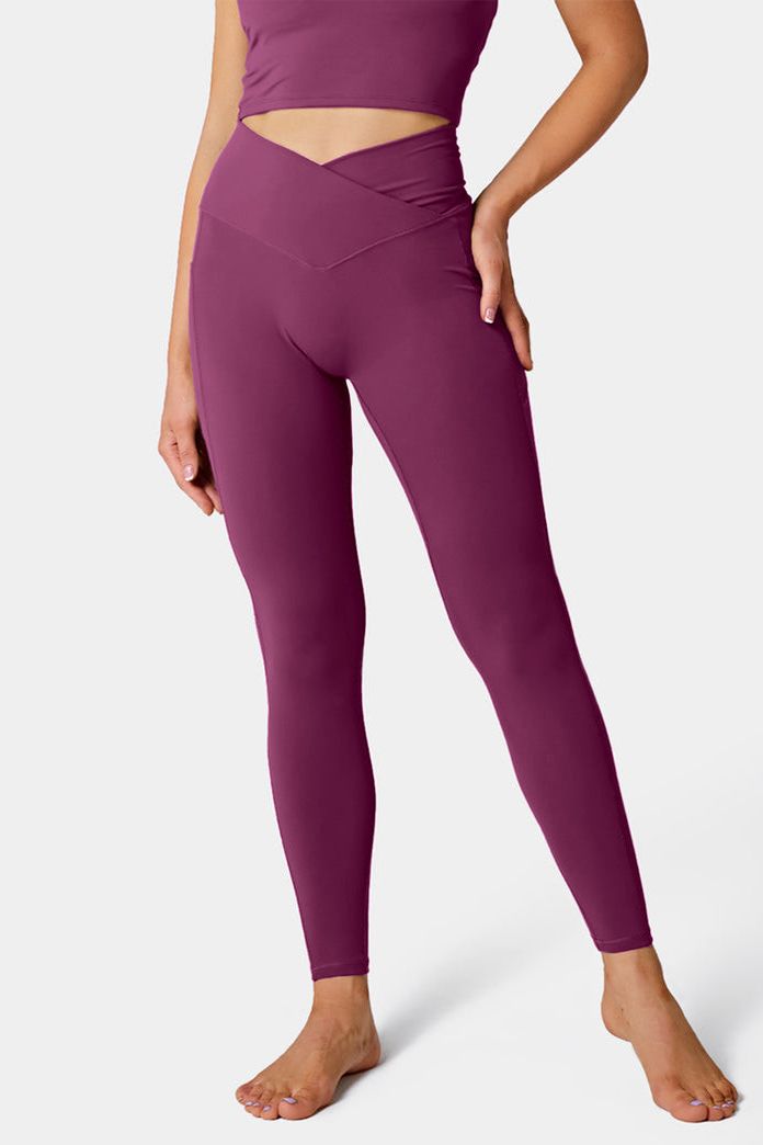 Cross Waist Offline Yoga Pants For Women With Double Sided Insertion Bags,  High Elasticity And Hip Cropped Design T Line Sports Leggings Outfit  Pants255o From Fed26, $17