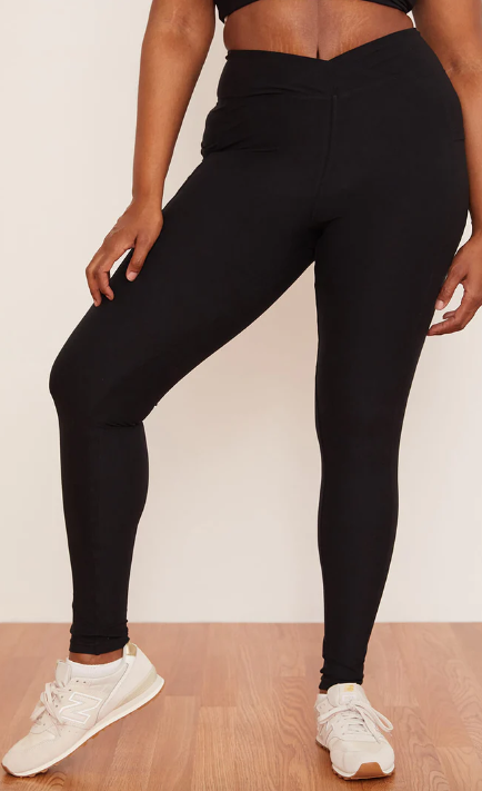 Plus Size Pocket Active Wide Waistband High Rise Black Legging