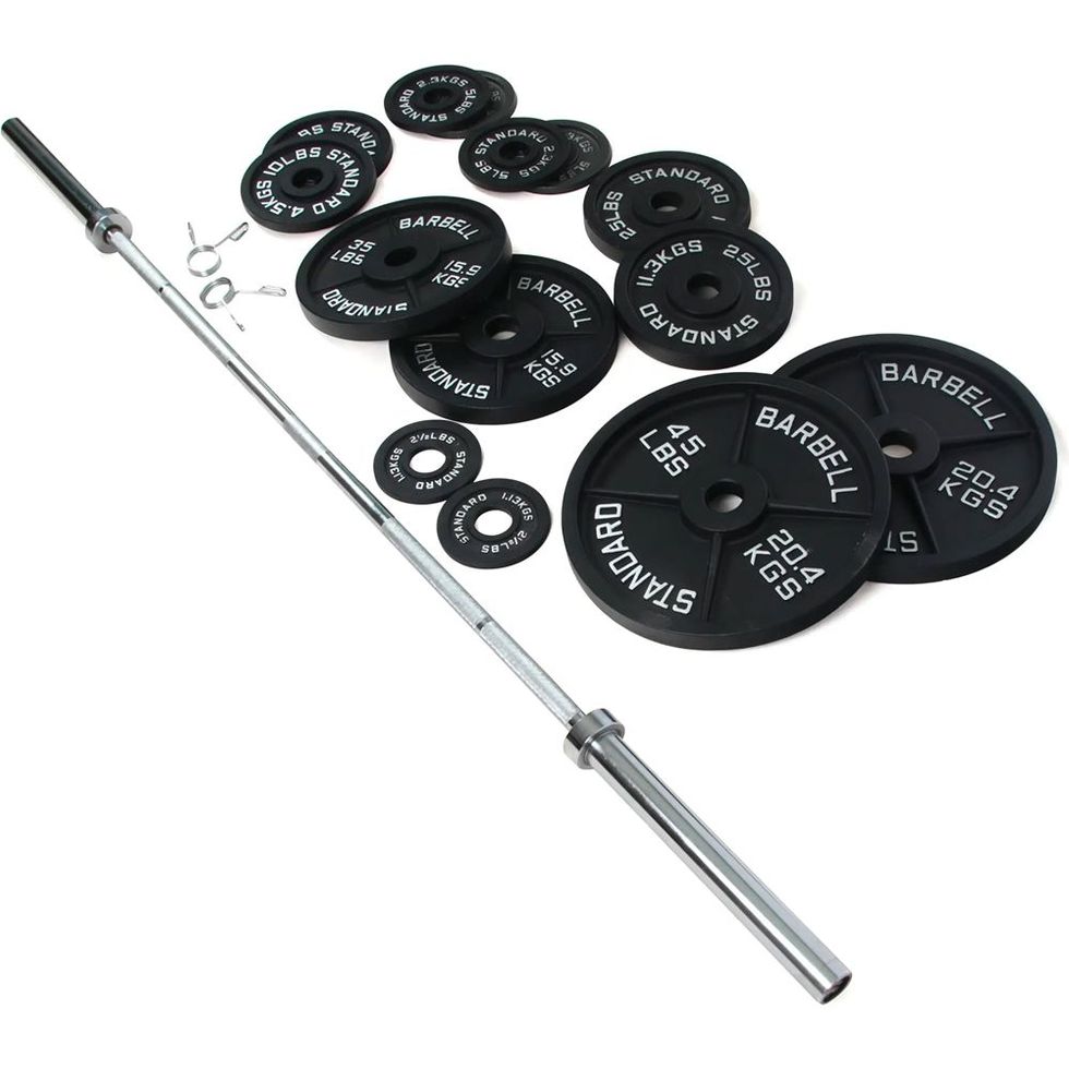 BalanceFrom 100-Pound Barbell Set Includes The Bar and Clips, Bars -   Canada