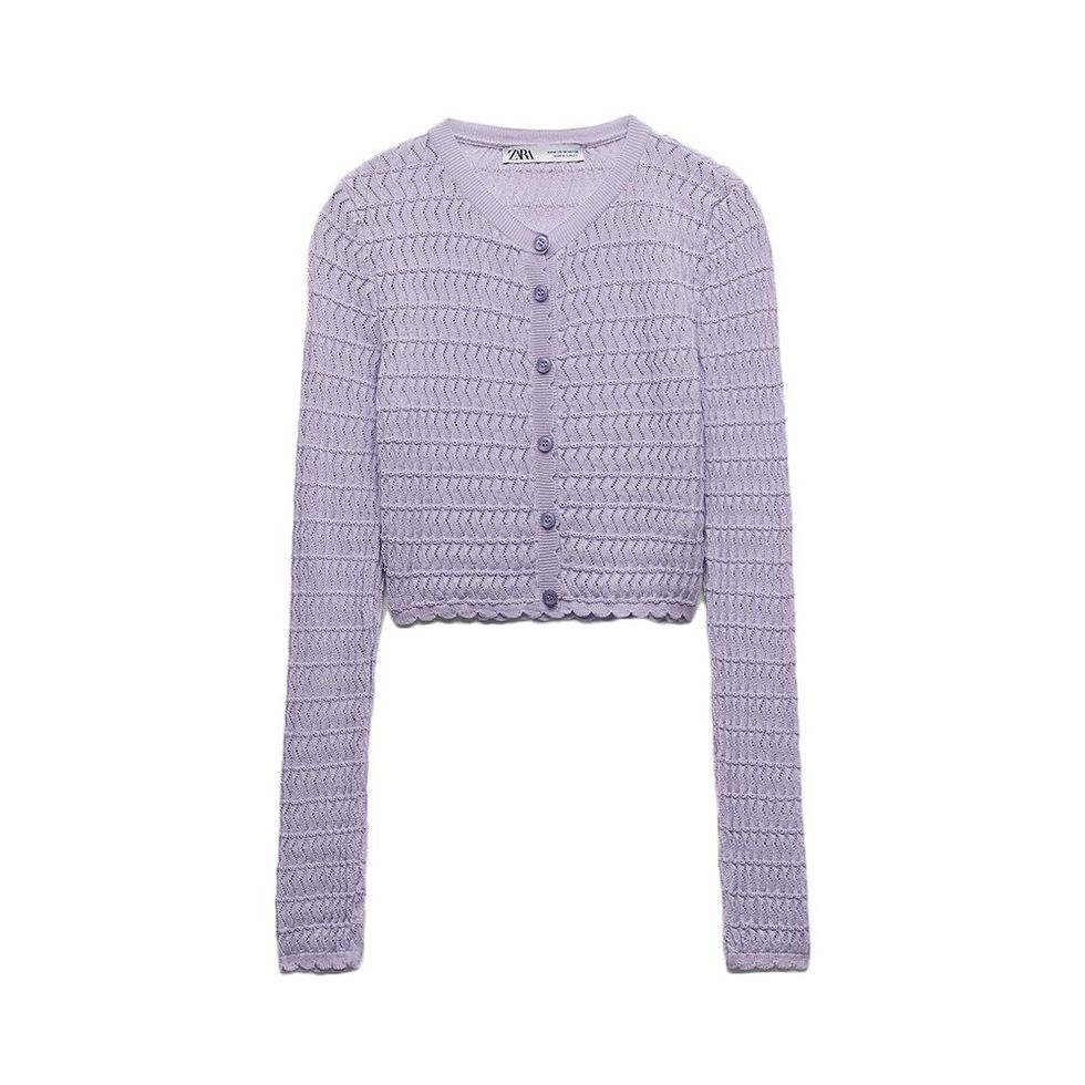 Pointelle Cropped Cardigan