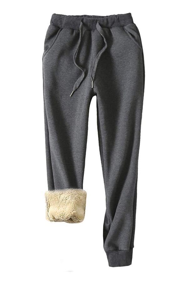 Women Fleece Lining Sweatpants Warm Thicken Winter Jogger Pants