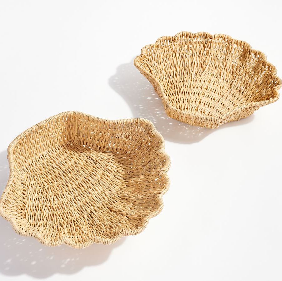 Shell Shaped Handwoven Rattan Bowls