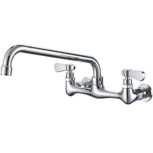 BWE Wall Mount Two Handle Kitchen Faucet