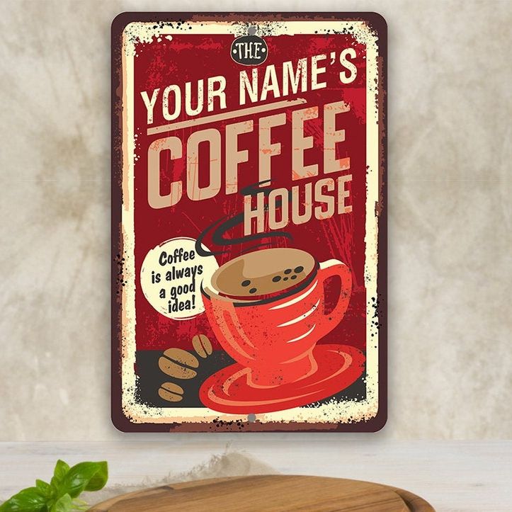 Personalized Coffee House Metal Sign
