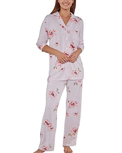 Laura Ashley Long Sleeve Notch Collar Pajamas