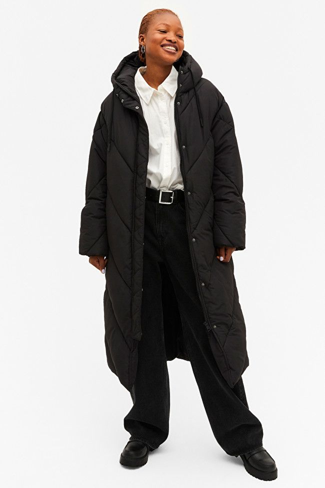 Khrisjoy Black Quilted Shell Coat Womens Clothing Coats Long coats and winter coats 