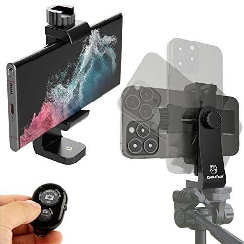 KobraTech Cell Phone Tripod Mount Adapter | Universal Phone Mount for Tripod | Fits Any iPhone or Android Smartphone | Rotates Vertical and Horizontal