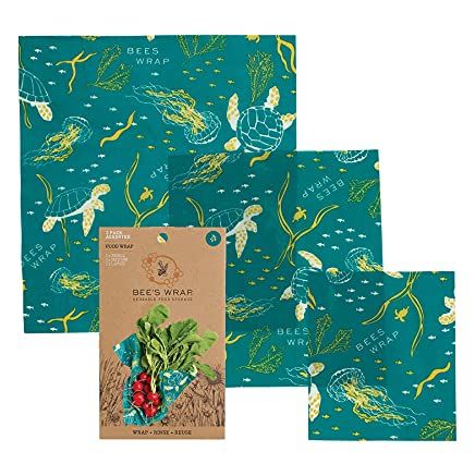 Reusable Beeswax Food Wraps in 3 Sizes (S,M,L)